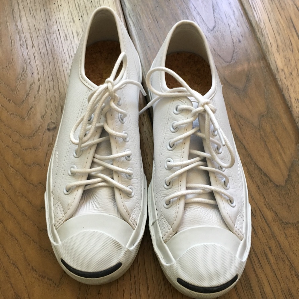 White Leather Jack Purcell Converse Sneakers